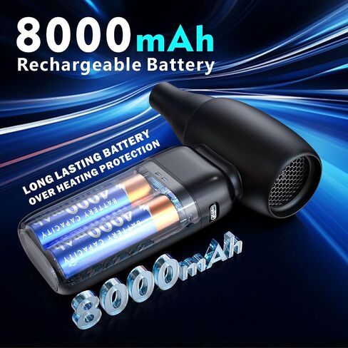 Compressed Air Duster, 3 Adjustable Mini Air Blower 150000 RPM Jet Blower 8000mAh Electric Air Duster for Computer Keyboard Car, Rechargeable Cordless Turbo Fan Replace Compressed Air Canned in Saudi Arabia