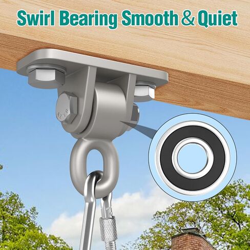 BETOOLL Swing Hangers with Bearing, Heavy Duty Porch Swing Hanging Kit for Outdoor Playground Tree Indoor Ceiling Mount Hardware Brackets Hooks for Yoga Hammock Punching Bag Accessories 2PCS Black in Saudi Arabia