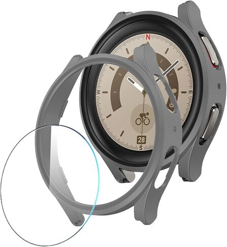 واقي شاشة متوافق مع Samsung Galaxy Watch 5 Pro، 【4+2 حزمة】طبقة حماية من الزجاج المقوى عالي الدقة وحافظة ممتصة للصدمات من البولي كربونات لساعة Samsung Galaxy Watch 5 Pro، غطاء وجه لساعة Samsung Watch 5 Pro 45 مم in Saudi Arabia