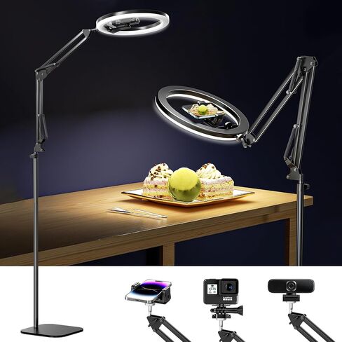 UBeesize 12" Ring Light Tripod for iPhone with Overhead Phone Mount Holder, Ring Lights with Stand and Camera Mounts for Photography/Live Streaming/TikTok/YouTube Content Creation in Saudi Arabia