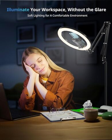 UBeesize 12" Ring Light Tripod for iPhone with Overhead Phone Mount Holder, Ring Lights with Stand and Camera Mounts for Photography/Live Streaming/TikTok/YouTube Content Creation in Saudi Arabia