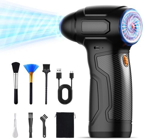 Duster Air Duster - 200،000 دورة في الدقيقة هواء كهربائي ، بديل للهواء المعلب للكمبيوتر الشخصي ولوحة المفاتيح ولعب المباني وإطلاق النار في المعسكر والأوراق والتنظيف المنزلي (برتقالي) in Saudi Arabia