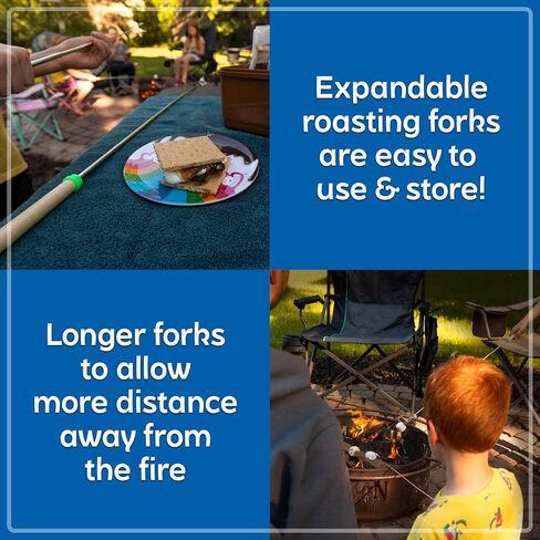 Nostalgia Jet-Puffed Lighted S’mores Caddy, Essential Marshmallow Roasting and S’mores Making Supplies for Camping, Vacation, and Backyard Bonfires, Carry Handle, Retractable Trays, and Carry Handle in Saudi Arabia