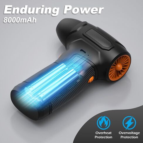 Duster Air Duster - 200،000 دورة في الدقيقة هواء كهربائي ، بديل للهواء المعلب للكمبيوتر الشخصي ولوحة المفاتيح ولعب المباني وإطلاق النار في المعسكر والأوراق والتنظيف المنزلي (برتقالي) in Saudi Arabia