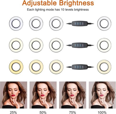 UBeesize 12" Ring Light Tripod for iPhone with Overhead Phone Mount Holder, Ring Lights with Stand and Camera Mounts for Photography/Live Streaming/TikTok/YouTube Content Creation in Saudi Arabia