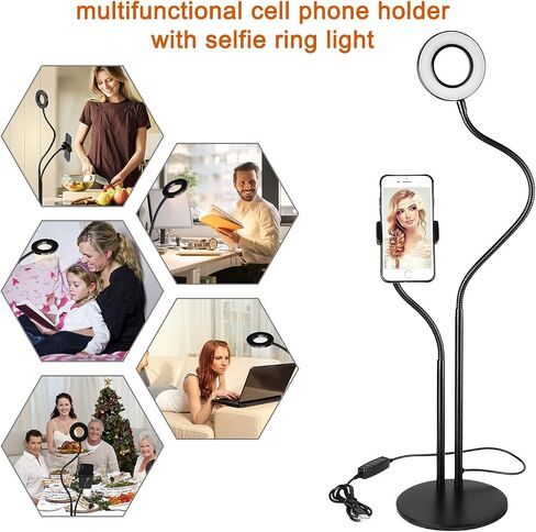 UBeesize 12" Ring Light Tripod for iPhone with Overhead Phone Mount Holder, Ring Lights with Stand and Camera Mounts for Photography/Live Streaming/TikTok/YouTube Content Creation in Kuwait