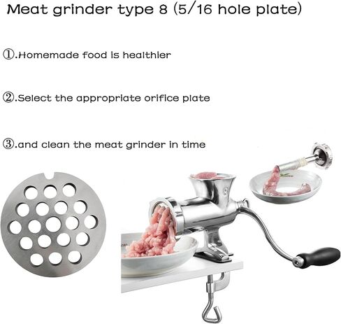 #8 Stainless Steel Meat Grinder Plate Discs Blades Compatible with Meat Grinders,Cutting Disks Heavy Duty (5/8 Hole Plate) in Kuwait