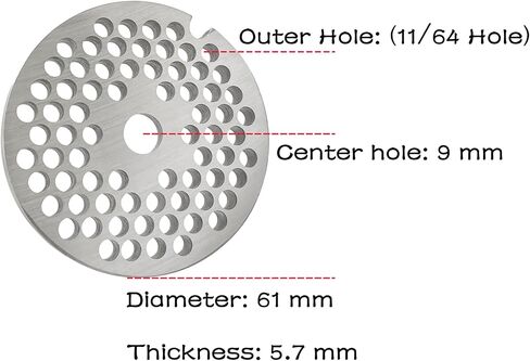 #8 Stainless Steel Meat Grinder Plate Discs Blades Compatible with Meat Grinders,Cutting Disks Heavy Duty (5/8 Hole Plate) in Kuwait