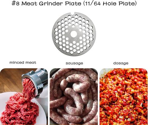 #8 Stainless Steel Meat Grinder Plate Discs Blades Compatible with Meat Grinders,Cutting Disks Heavy Duty (5/8 Hole Plate) in Kuwait