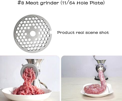 #8 Stainless Steel Meat Grinder Plate Discs Blades Compatible with Meat Grinders,Cutting Disks Heavy Duty (5/8 Hole Plate) in Kuwait