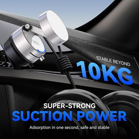 Vacuum Magnetic Suction Phone Holder,Upgraded 360° Adjustable Suction Cup Car Phone Mount,Hands-Free Cell Phone Holder for Car/Gym/Mirror/Smooth Surface,Compatible with iPhone 16/15/14/13/12 （white) in Saudi Arabia