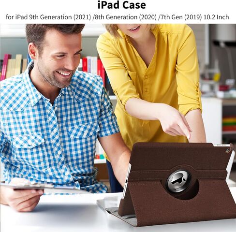 Rotating Case for iPad 9th Generation (2021) / 8th Generation (2020) / 7th Gen (2019) 10.2 Inch - 360 Degree Rotating Stand Cover with Wake/Sleep for Apple iPad 10.2", Black in Saudi Arabia