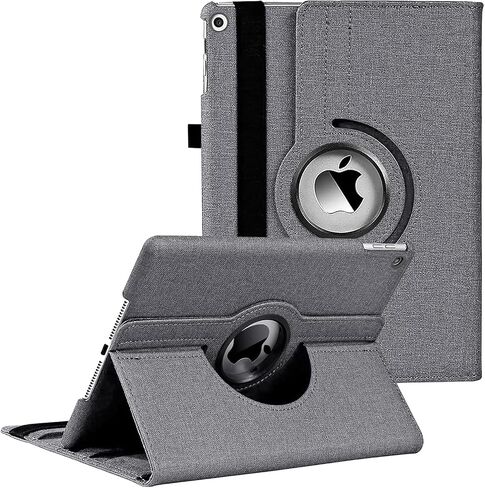 Rotating Case for iPad 9th Generation (2021) / 8th Generation (2020) / 7th Gen (2019) 10.2 Inch - 360 Degree Rotating Stand Cover with Wake/Sleep for Apple iPad 10.2", Black in Saudi Arabia