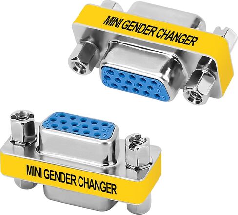 15 Pin VGA Coupler 2 Pack, VGA Female to Female SVGA Adapter Connector, HD15 Mini Gender Changer Extender Support 1080P Full HD for Laptop, PC, Projector, HDTV, Display in Saudi Arabia