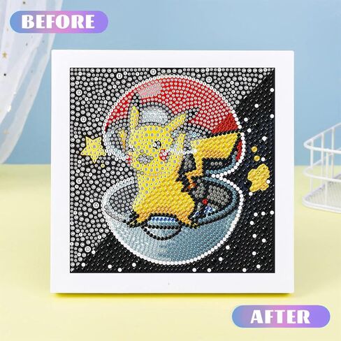 Kojefcv Cartoon Diamond Art Painting Kits for Kids with Frame ، Cartoon Diamond Art for Kids Ages 4-8-12 ، easy Gem Art Kid مع حزمة جميلة للهدية ديكور الجدار المنزلي (7x7inch) in Kuwait