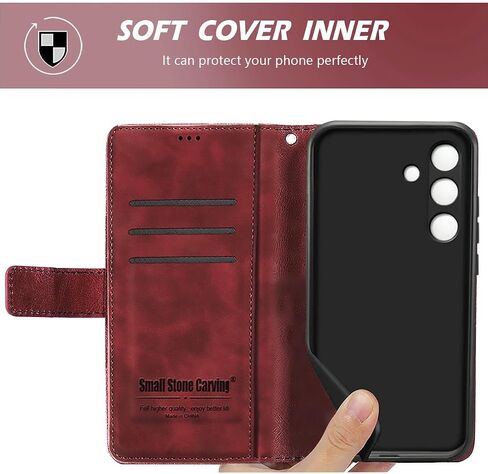 Wallet Case for Samsung Galaxy S25 Ultra, with Card Slot & Kickstand, Shockproof PU Leather Magnetic Full Protective Flip 25 25Ultra S25Ultra 5G Phone Cover, Black in Saudi Arabia