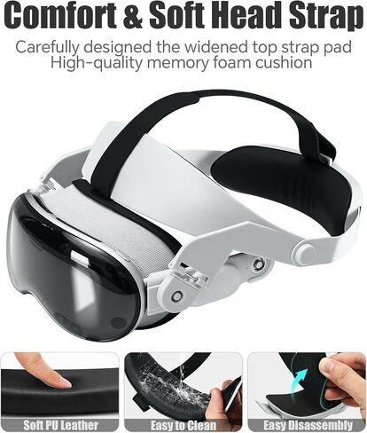 HiBloks Adjustable Head Strap Compatible with Apple Vision Pro Accessories, Comfort Head Strap with Soft Sponge Pads for Vision Pro, Pressure-Reducing, Suitable for Different Head Shapes in Saudi Arabia