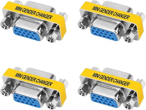 15 Pin VGA Coupler 2 Pack, VGA Female to Female SVGA Adapter Connector, HD15 Mini Gender Changer Extender Support 1080P Full HD for Laptop, PC, Projector, HDTV, Display in Kuwait