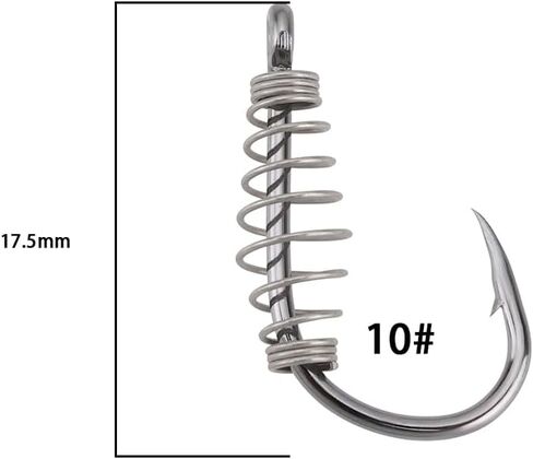 Emagtech 20pcs خطافات صيد في الربيع ، خطافات عالية من الصلب الكربوني مع خطافات صيد دوارة شائكة شائكة مناسبة in Kuwait