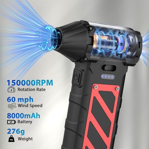 Electric Air Duster-Compressed Air Duster,60mph Wind Stepless Speed Canned Air for PC/Compute/Electronics/Home&Car Cleaning, 150000RPM Air Blower to Spray Air Can Dust Off Keyboard Cleaner (Yellow) in Saudi Arabia