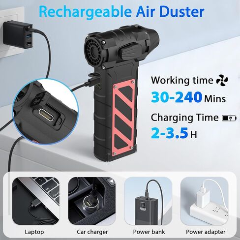 Electric Air Duster-Compressed Air Duster,60mph Wind Stepless Speed Canned Air for PC/Compute/Electronics/Home&Car Cleaning, 150000RPM Air Blower to Spray Air Can Dust Off Keyboard Cleaner (Yellow) in Saudi Arabia