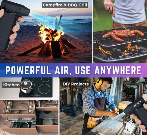 Duster Air Duster -132000 دورة في الدقيقة قوية وعالية السرعة القابلة لإعادة الشحن ، مع 6000 مللي أمبير في الساعة بطارية قابلة لإعادة الشحن وقابلة لإعادة الاستخدام. منفاخ صغير ، منفاخ هواء مضغوط فاخر ودائم للكمبيوتر الشخصي والسيارات والمنزل in Saudi Arabia