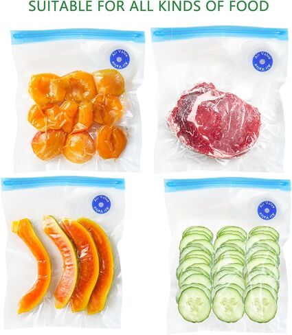 Vacuum Sealer Bags for Food - 14PCS Matched Food Storage Bags compatible with Our Vacuum Sealer Machine, Two Sizes for Food Preservation & Fresh (Transparent) in Saudi Arabia