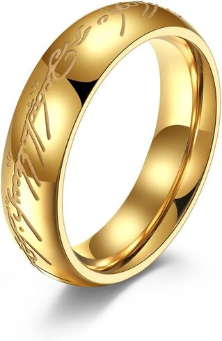 Noctilucent Gold Plated Stainless Ring Pendant Chain Necklace (8) in Saudi Arabia