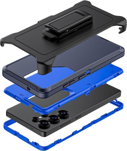 Compatible with Samsung Galaxy S25 Ultra Case, with Belt Clip Holster Heavy Duty Rugged Shockproof Full Body Protection Kickstand Cover for Samsung Galaxy S25 Ultra Phone (Black) in Saudi Arabia