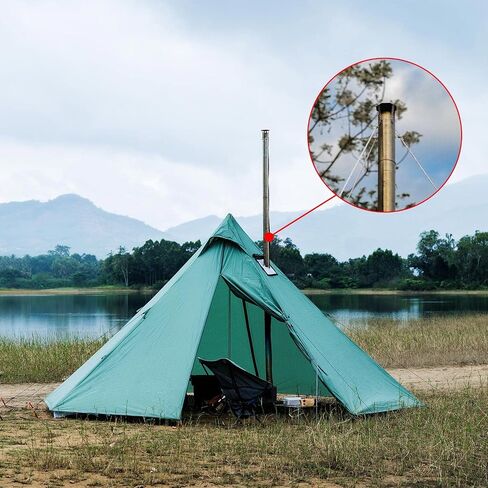 Titanium/Stainless Steel Rollable Chimney Pipe, Lightweight and Portable, DIY Folding Chimney for Hot Tent Stove, Titanium Tent Stove, Hot Tent Camping(Titanium, 2.5m/8.2ft) in Saudi Arabia