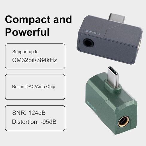 QOA CELEST MINI PORTABLE IEM DAC ، في مضخم مراقبة الأذن ، USB C إلى 3.5/4.4 ملم مكبر للصوت سماعة رأس ، 32 بت/384 كيلو هرتز ، أذن HIFI AMP للهاتف/PC (Gunmetal Gray) in Kuwait