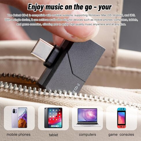 QOA CELEST MINI PORTABLE IEM DAC ، في مضخم مراقبة الأذن ، USB C إلى 3.5/4.4 ملم مكبر للصوت سماعة رأس ، 32 بت/384 كيلو هرتز ، أذن HIFI AMP للهاتف/PC (Gunmetal Gray) in Kuwait