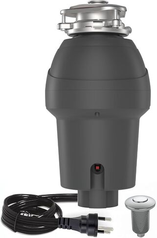 Garbage Disposal, 1 Hp Continuous Feed Food Waste Disposer with Air Switch, Compact Stainless Steel Food Waste Disposer, Food Waste Grinding System for Under Kitchen Sink, Gray in Saudi Arabia
