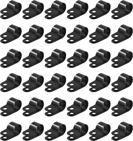 Bivethoi 120 PCS R-Type Cable Clip Wire Clamp,1/4" White Screw Mounting Clips Nylon Screw Mounting Cord Fastener Wire Conduit Clamp for Wire Management in Kuwait