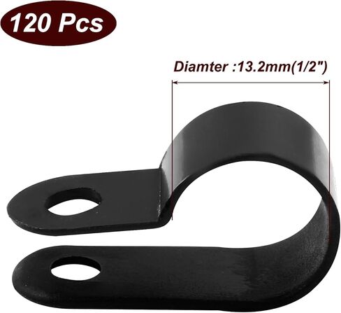 Bivethoi 120 PCS R-Type Cable Clip Wire Clamp,1/4" White Screw Mounting Clips Nylon Screw Mounting Cord Fastener Wire Conduit Clamp for Wire Management in Kuwait