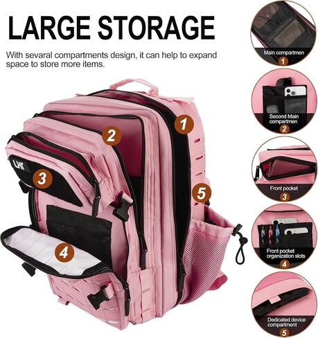 LHI Tactical Military Backpack for Men 25L/45L Large Molle Army Assault Pack 3 Day Hiking Rucksack With Bottle Holder in Kuwait