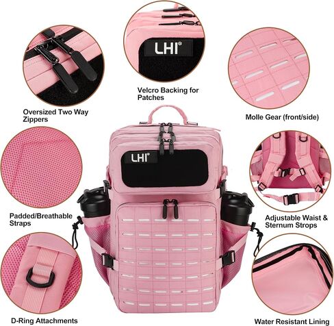 LHI Tactical Military Backpack for Men 25L/45L Large Molle Army Assault Pack 3 Day Hiking Rucksack With Bottle Holder in Kuwait