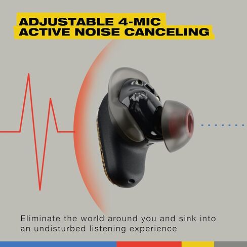 Skullcandy Method 360 ANC Wireless Earbuds, Sound by Bose, Bluetooth Headphones, Premium Noise Cancelling, Up to 40 Hrs Battery, Sweat and Water Resistant, Microphone for iPhone Android - Bone in Kuwait