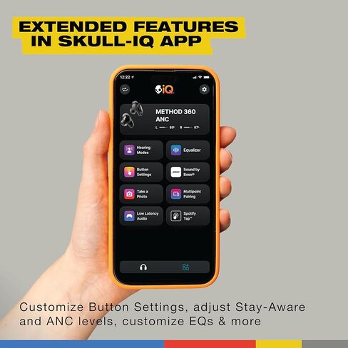 Skullcandy Method 360 ANC Wireless Earbuds, Sound by Bose, Bluetooth Headphones, Premium Noise Cancelling, Up to 40 Hrs Battery, Sweat and Water Resistant, Microphone for iPhone Android - Bone in Kuwait