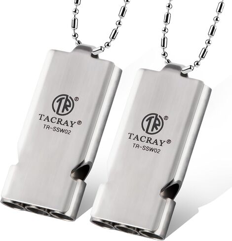 TACRAY Emergency Whistles Lifeguard Safety Whistle with Neck Chain and Keychain for Outdoor Camping Hiking in Kuwait