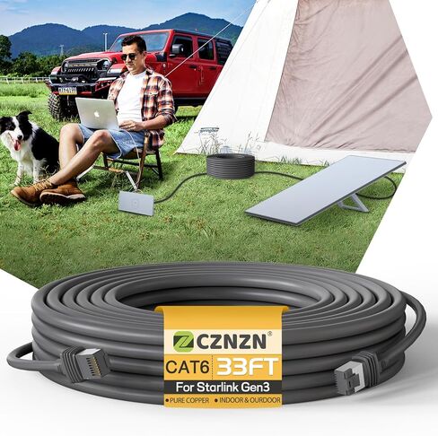 Starlink Cable 100FT/30.5M, Starlink Gen 3 Cable Extension, CAT6 26AWG 2000Mbps Data Transmission, Waterproof for Indoor Outdoor, Replacement Ethernet Cord for Starlink Satellite Internet in Saudi Arabia
