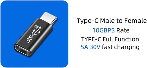 (2Packs USB C Male to Male Adapter,USB C Full-Featured,Support 10GBbps Rate, Audio and Video, Fast Charging Adapter，C-Type Double Plug，Mobile Phone Laptop USB 3.1 Charging Converter in Saudi Arabia