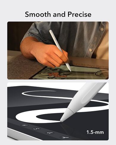 ESR Pencil (1st Generation) for iPad 2018-2025, Tilt Sensitivity, Palm Rejection, Compatible with iPad 11th(A16)/10th Generation,Air 11"/13", Pro 11"/12.9"/13",Mini 6/5, White in Kuwait