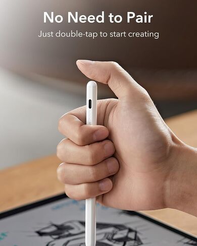 ESR Pencil (1st Generation) for iPad 2018-2025, Tilt Sensitivity, Palm Rejection, Compatible with iPad 11th(A16)/10th Generation,Air 11"/13", Pro 11"/12.9"/13",Mini 6/5, White in Kuwait