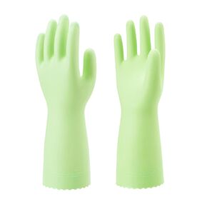 SHOWA Atlas 111 Cleaning Gloves - PVC Coated, Cotton Blend Liner, Ergonomic Fit, Anti-Slip, Waterproof Reusable Gloves for Cleaning, Dishwashing, Laundry and Gardening, Large (2 Pair)
