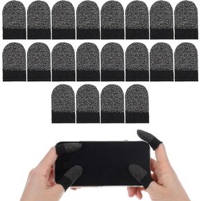 10Pairs Anti-Sweat Finger Gloves for Gaming, Fiber Mobile Gaming Finger Sleeves, Smooth Thumb Protector Sleeves Fingertip Caps for Touchscreen Devices, Gaming Finger Gloves Gamer Thumb Covers