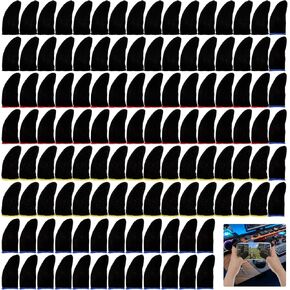 120 Pieces Finger Sleeves for Gaming, Colored Thumb Sleeve Mobile Game Controller Finger Cover Anti Sweat Breathable Seamless Touchscreen Silver Fiber for Mobile Phone Game