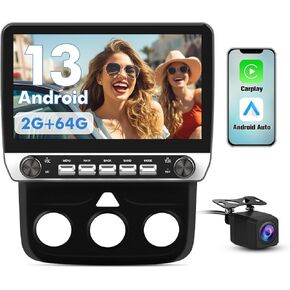 Car Radio Stereo for Dodge Ram 2013-2019 1500 2500 3500 Built in Carplay/Android Auto 9 inch Head Unit 2G RAM 32G ROM with DSP BT GPS FM WiFi Automatic AC