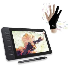 GAOMON PD1161 11.6 Inches Tilt Support Drawing Pen Display with 8192 Levels Pressure Sensitive Battery Free Pen AP50 and 8 Shortcut Keys & GAOMON Two-Finger Glove