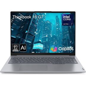 Lenovo ThinkBook 16 G7 16" FHD+ Business Laptop Computer, Intel 16-Core Ultra 7 155H (Beat i7-13705H), Arc Graphics, 64GB DDR5 RAM, 2TB PCIe SSD, WiFi 6E, Backlit Keyboard, Windows 11 Pro, AZ-XUT